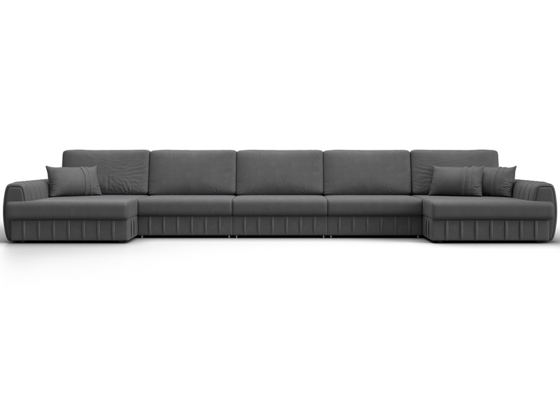 Диван П-образный Лига-057 НПБ МегаЛонг, Замша, JOLY 13 серый