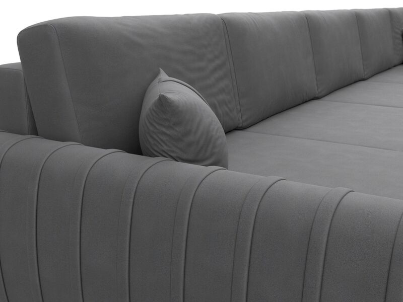 Диван П-образный Лига-057 НПБ МегаЛонг, Замша, JOLY 13 серый