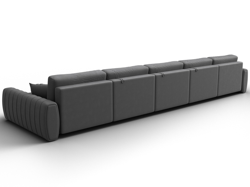 Диван П-образный Лига-057 НПБ МегаЛонг, Замша, JOLY 13 серый