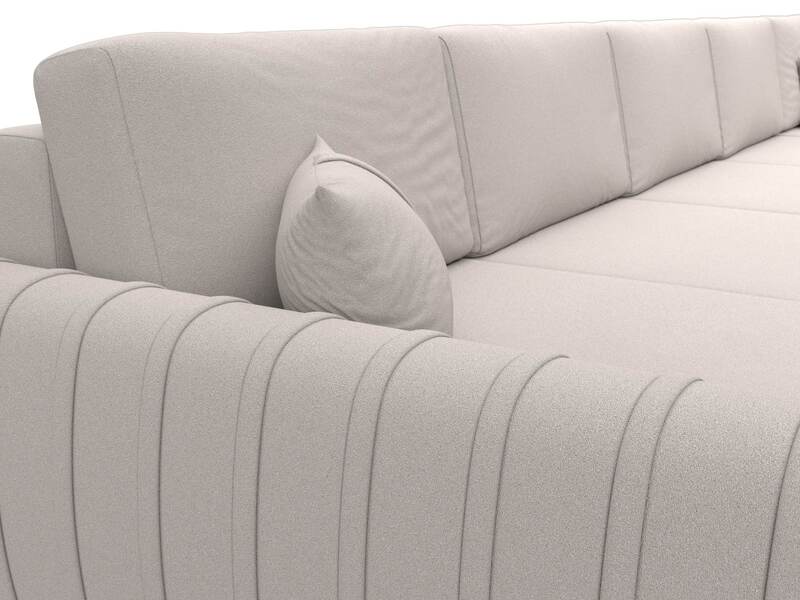 Диван П-образный Лига-057 НПБ МегаЛонг, Замша, JOLY 05 бежевый