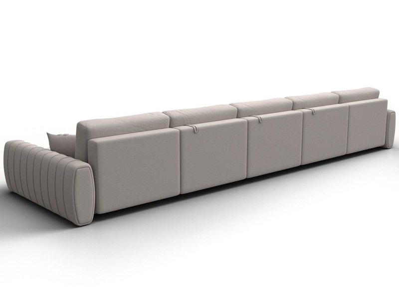 Диван П-образный Лига-057 НПБ МегаЛонг, Замша, JOLY 05 бежевый