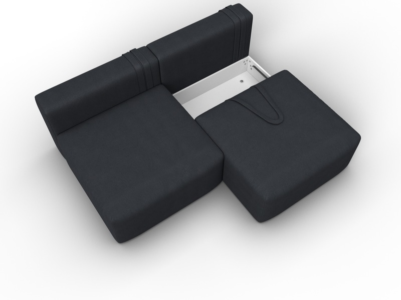 Диван прямой модульный Лига-060 НПБ, Замша, JOLY 16 темно-серый