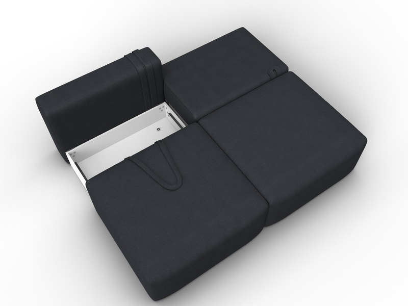 Диван прямой модульный Лига-060 НПБ, Замша, JOLY 16 темно-серый