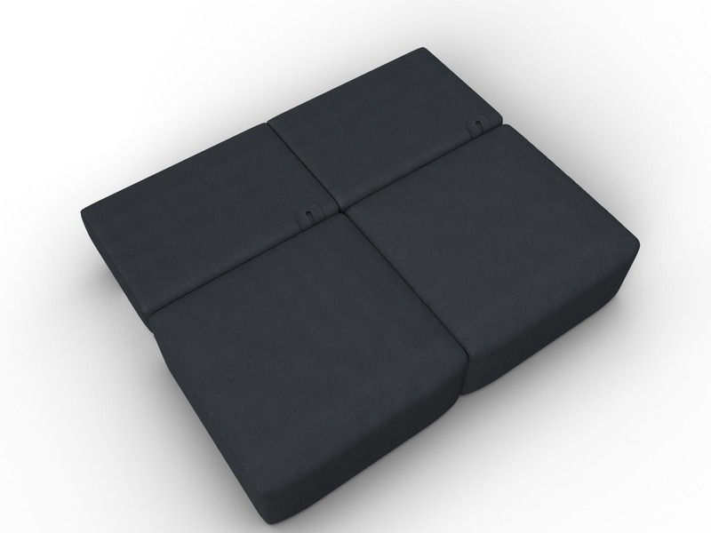 Диван прямой модульный Лига-060 НПБ, Замша, JOLY 16 темно-серый