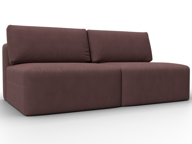 Диван прямой модульный Лига-060 НПБ, Замша, JOLY 09 бордовый
