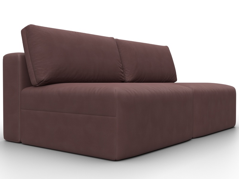 Диван прямой модульный Лига-060 НПБ, Замша, JOLY 09 бордовый