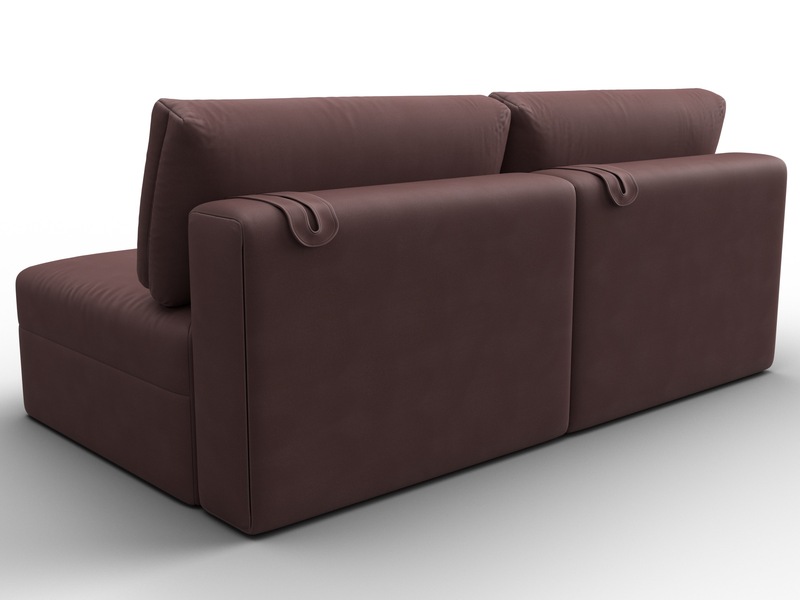 Диван прямой модульный Лига-060 НПБ, Замша, JOLY 09 бордовый