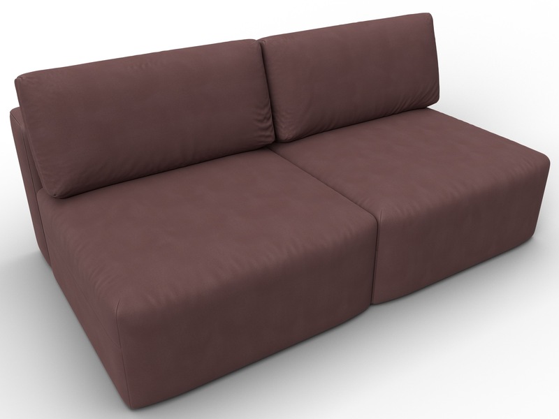 Диван прямой модульный Лига-060 НПБ, Замша, JOLY 09 бордовый