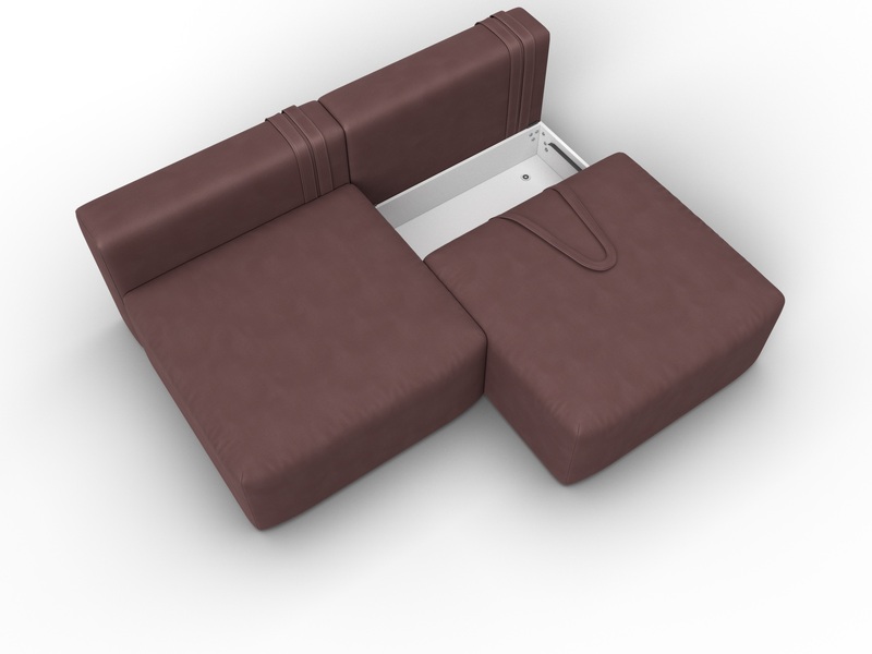 Диван прямой модульный Лига-060 НПБ, Замша, JOLY 09 бордовый