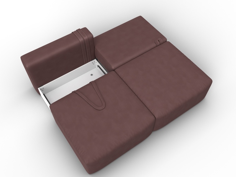 Диван прямой модульный Лига-060 НПБ, Замша, JOLY 09 бордовый