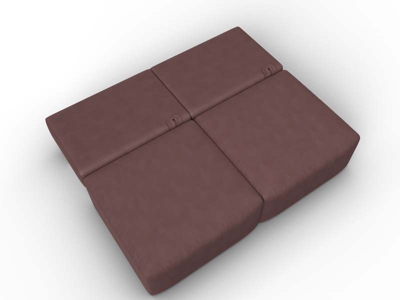 Диван прямой модульный Лига-060 НПБ, Замша, JOLY 09 бордовый