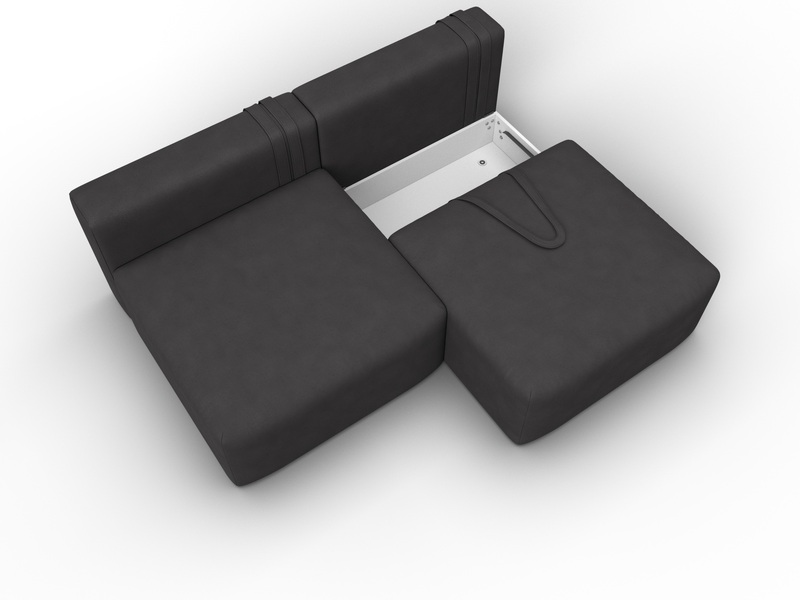 Диван прямой модульный Лига-060 НПБ, Замша, JOLY 08 коричневый