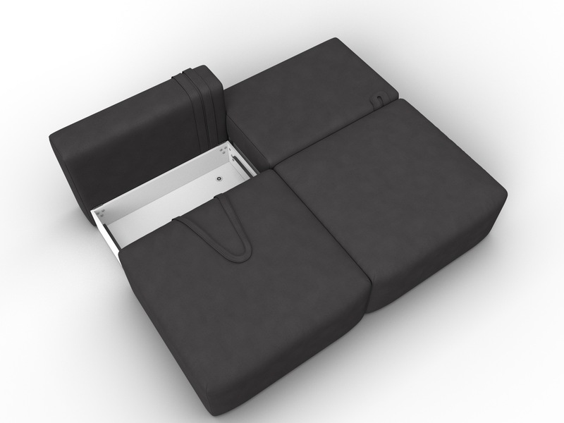 Диван прямой модульный Лига-060 НПБ, Замша, JOLY 08 коричневый