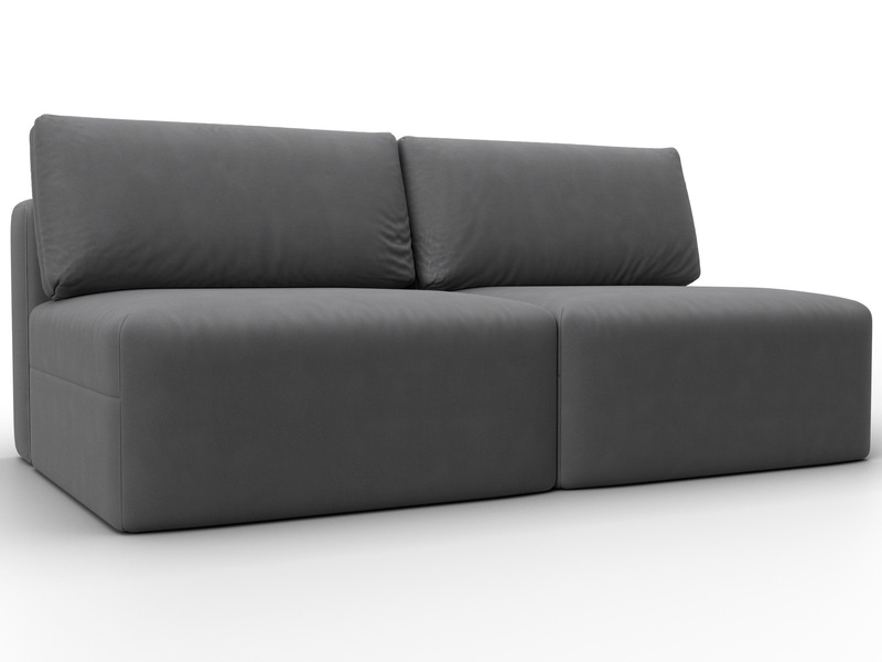 Диван прямой модульный Лига-060 НПБ, Замша, JOLY 13 серый