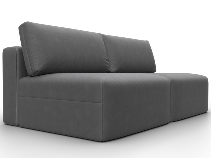 Диван прямой модульный Лига-060 НПБ, Замша, JOLY 13 серый