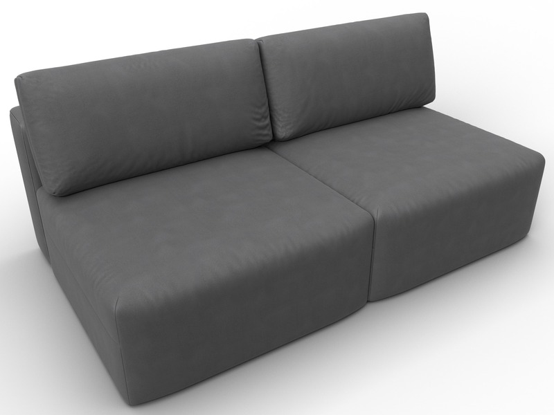 Диван прямой модульный Лига-060 НПБ, Замша, JOLY 13 серый