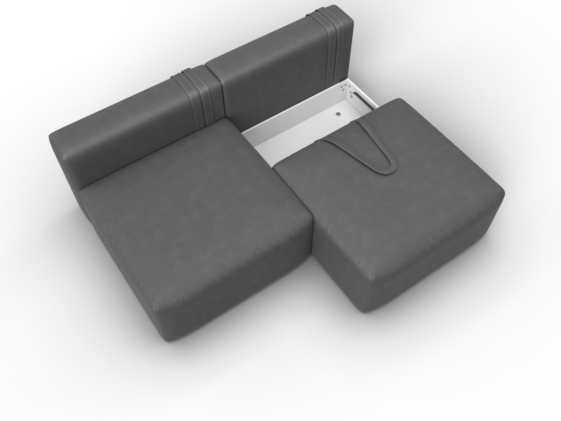 Диван прямой модульный Лига-060 НПБ, Замша, JOLY 13 серый