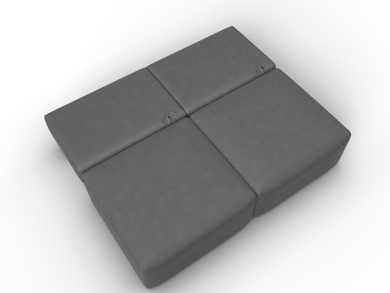 Диван прямой модульный Лига-060 НПБ, Замша, JOLY 13 серый