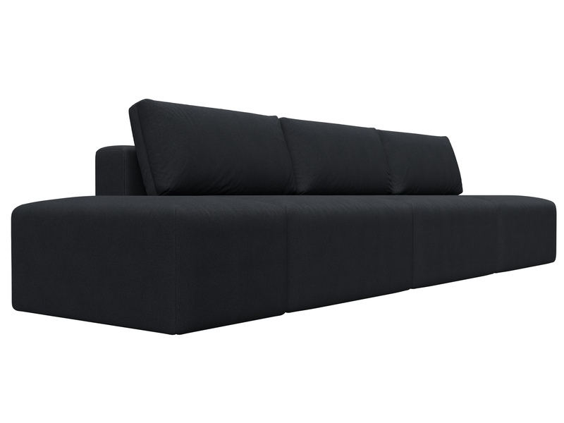 Диван прямой модульный с пуфом Лига-060 НПБ Лонг, Замша, JOLY 16 темно-серый