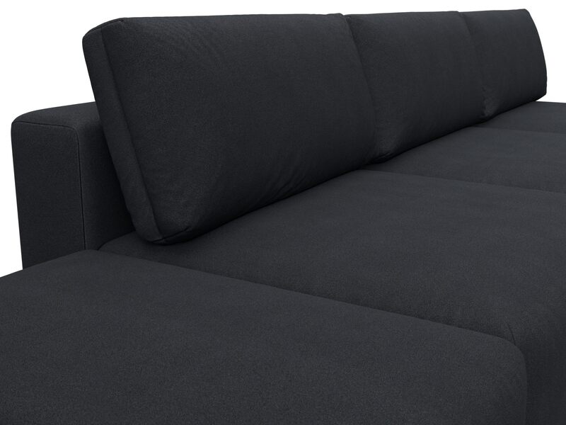 Диван прямой модульный с пуфом Лига-060 НПБ Лонг, Замша, JOLY 16 темно-серый