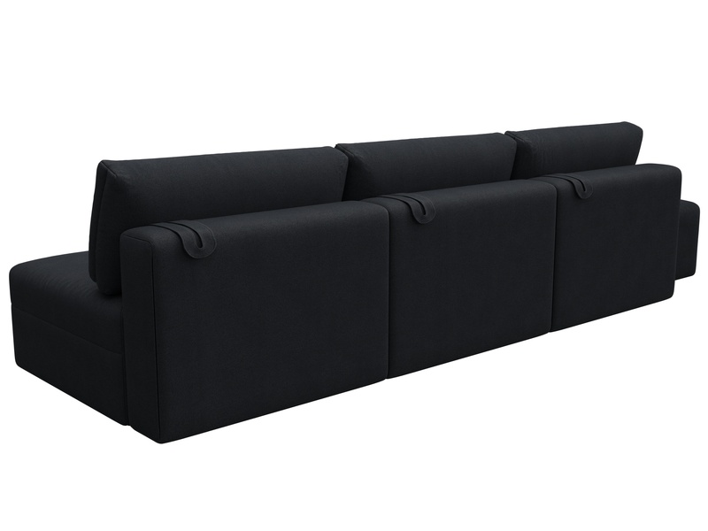 Диван прямой модульный с пуфом Лига-060 НПБ Лонг, Замша, JOLY 16 темно-серый