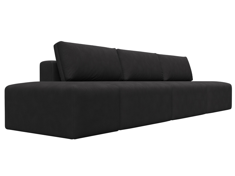 Диван прямой модульный с пуфом Лига-060 НПБ Лонг, Замша, JOLY 08 коричневый