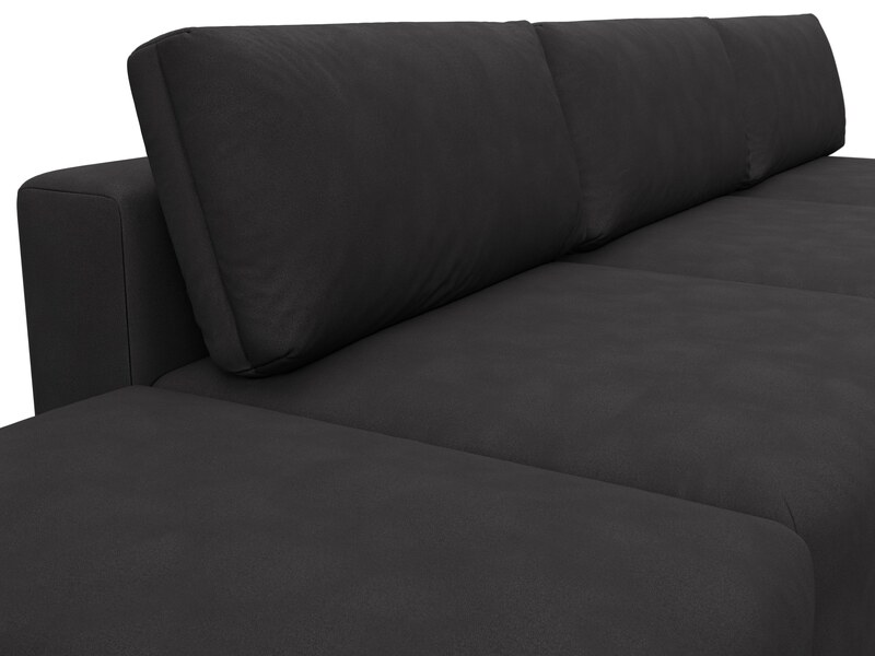 Диван прямой модульный с пуфом Лига-060 НПБ Лонг, Замша, JOLY 08 коричневый