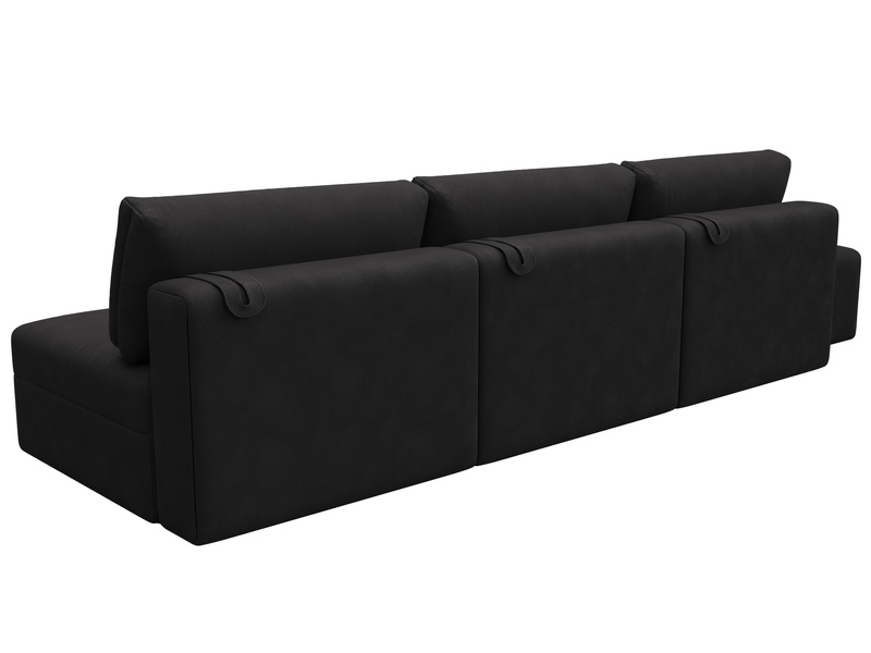 Диван прямой модульный с пуфом Лига-060 НПБ Лонг, Замша, JOLY 08 коричневый