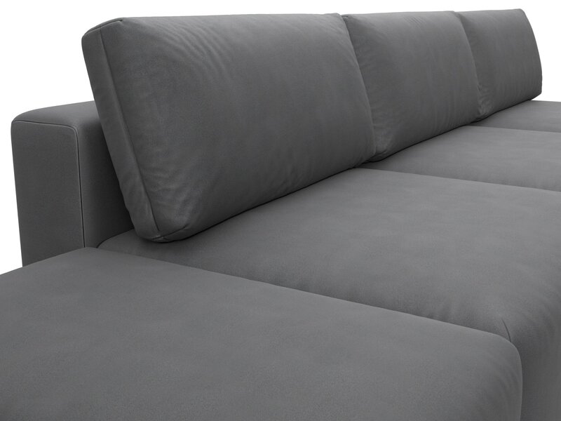 Диван прямой модульный с пуфом Лига-060 НПБ Лонг, Замша, JOLY 13 серый