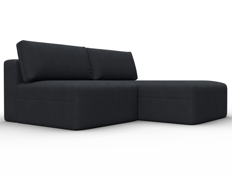 Диван угловой модульный Лига-060 НПБ угол универсальный, Замша, JOLY 16 темно-серый