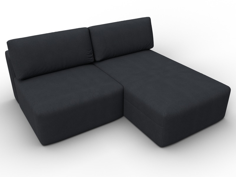 Диван угловой модульный Лига-060 НПБ угол универсальный, Замша, JOLY 16 темно-серый