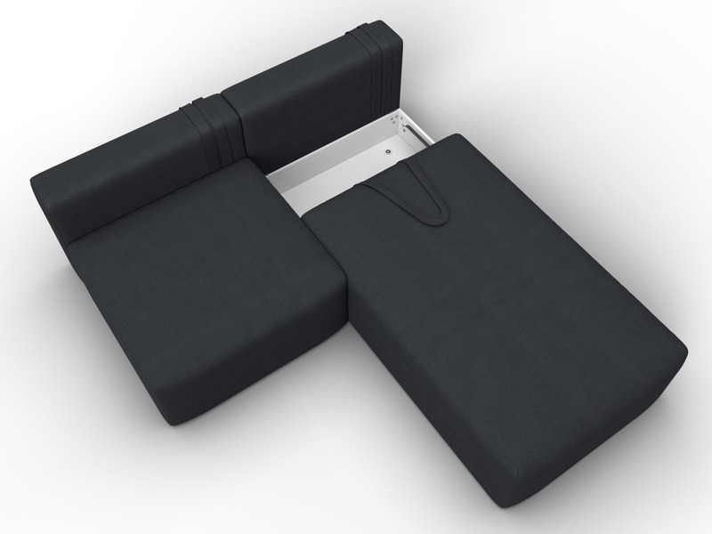 Диван угловой модульный Лига-060 НПБ угол универсальный, Замша, JOLY 16 темно-серый