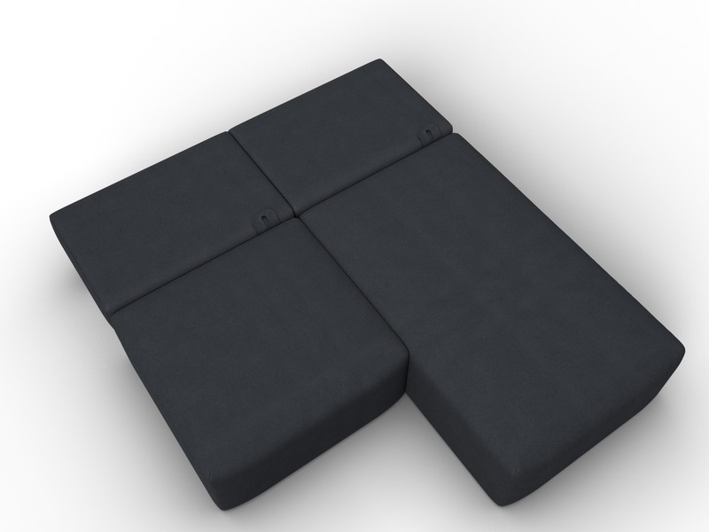 Диван угловой модульный Лига-060 НПБ угол универсальный, Замша, JOLY 16 темно-серый