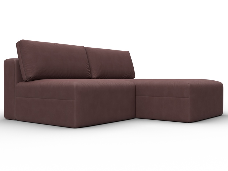 Диван угловой модульный Лига-060 НПБ угол универсальный, Замша, JOLY 09 бордовый