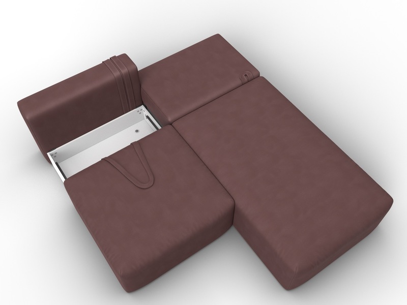 Диван угловой модульный Лига-060 НПБ угол универсальный, Замша, JOLY 09 бордовый