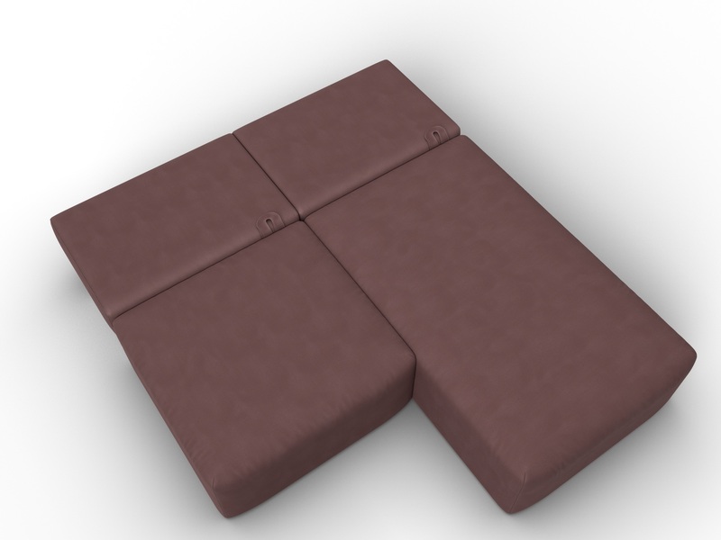 Диван угловой модульный Лига-060 НПБ угол универсальный, Замша, JOLY 09 бордовый