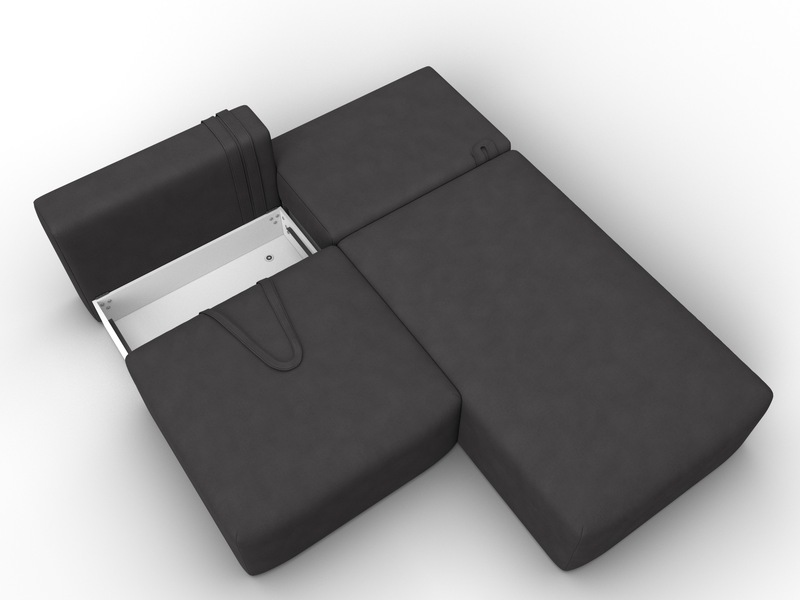 Диван угловой модульный Лига-060 НПБ угол универсальный, Замша, JOLY 08 коричневый