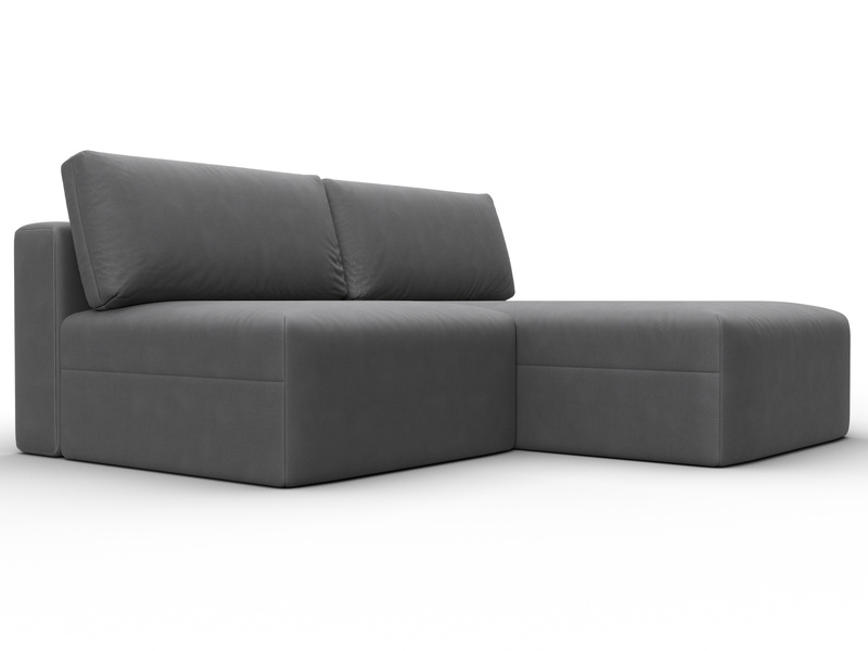 Диван угловой модульный Лига-060 НПБ угол универсальный, Замша, JOLY 13 серый