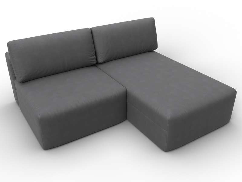 Диван угловой модульный Лига-060 НПБ угол универсальный, Замша, JOLY 13 серый