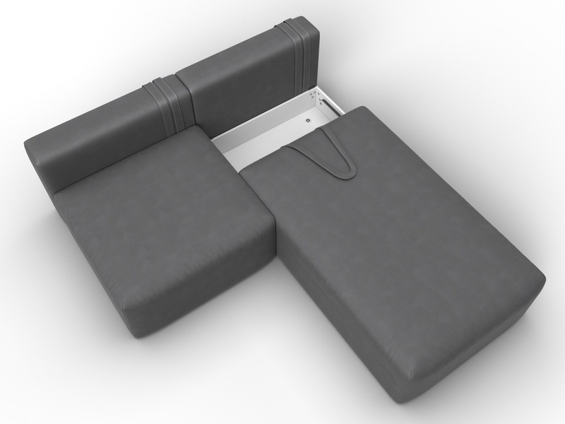 Диван угловой модульный Лига-060 НПБ угол универсальный, Замша, JOLY 13 серый