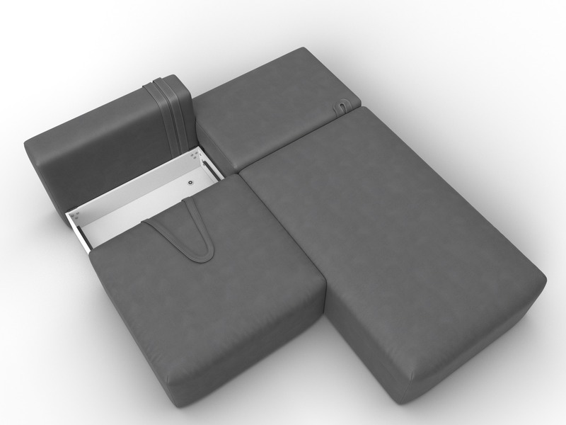 Диван угловой модульный Лига-060 НПБ угол универсальный, Замша, JOLY 13 серый