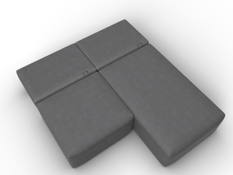 Диван угловой модульный Лига-060 НПБ угол универсальный, Замша, JOLY 13 серый