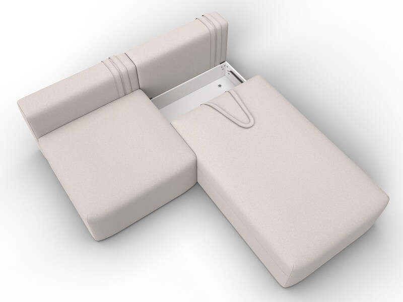 Диван угловой модульный Лига-060 НПБ угол универсальный, Замша, JOLY 05 бежевый