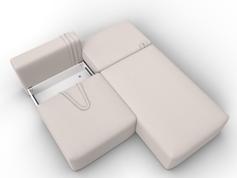 Диван угловой модульный Лига-060 НПБ угол универсальный, Замша, JOLY 05 бежевый