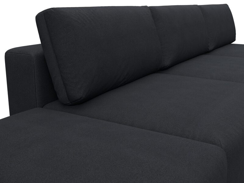 Диван угловой модульный с пуфом Лига-060 НПБ Лонг угол универсальный, Замша, JOLY 16 темно-серый