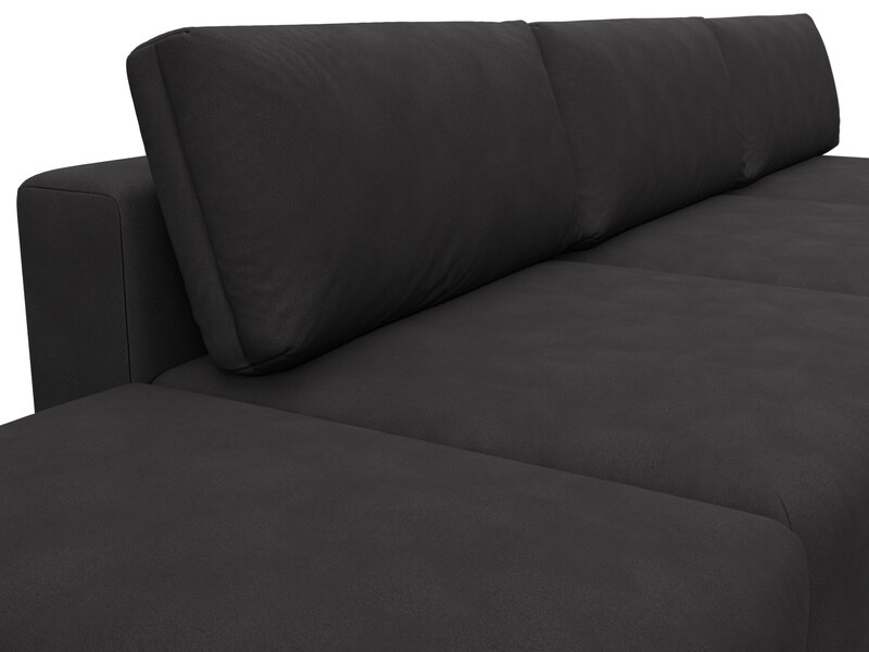 Диван угловой модульный с пуфом Лига-060 НПБ Лонг угол универсальный, Замша, JOLY 08 коричневый