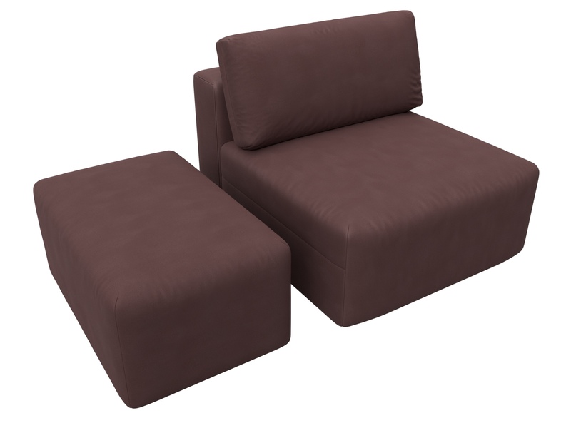 Модули диван и пуф Лига-060 НПБ, Замша, JOLY 09 бордовый