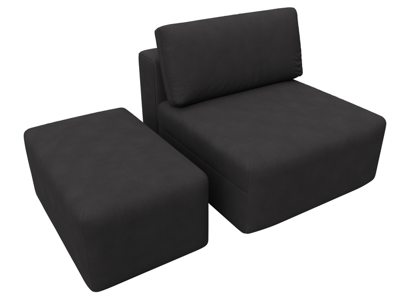 Модули диван и пуф Лига-060 НПБ, Замша, JOLY 08 коричневый