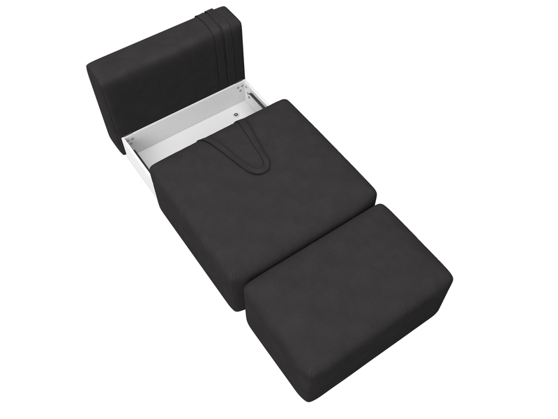 Модули диван и пуф Лига-060 НПБ, Замша, JOLY 08 коричневый