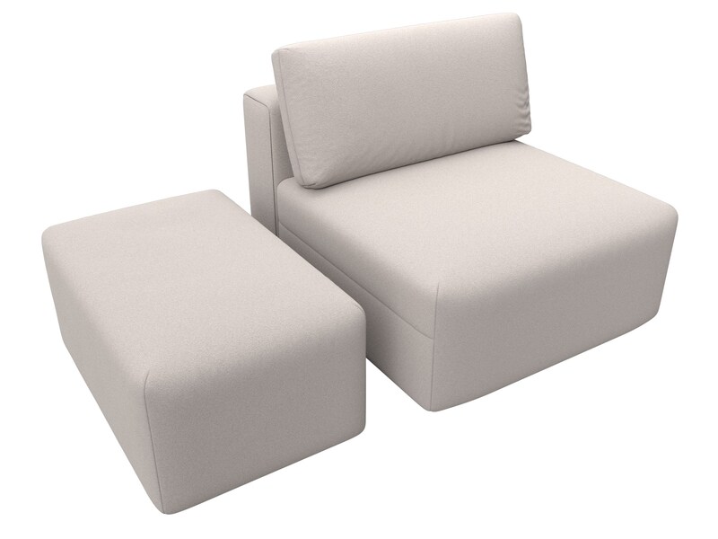 Модули диван и пуф Лига-060 НПБ, Замша, JOLY 05 бежевый